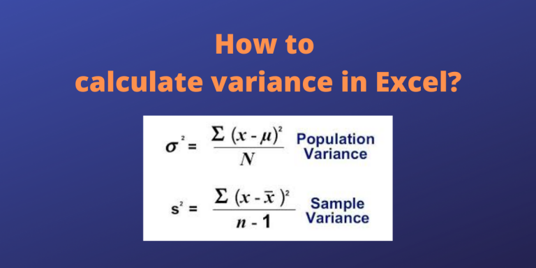 How To Calculate Variance In Excel QuickExcel