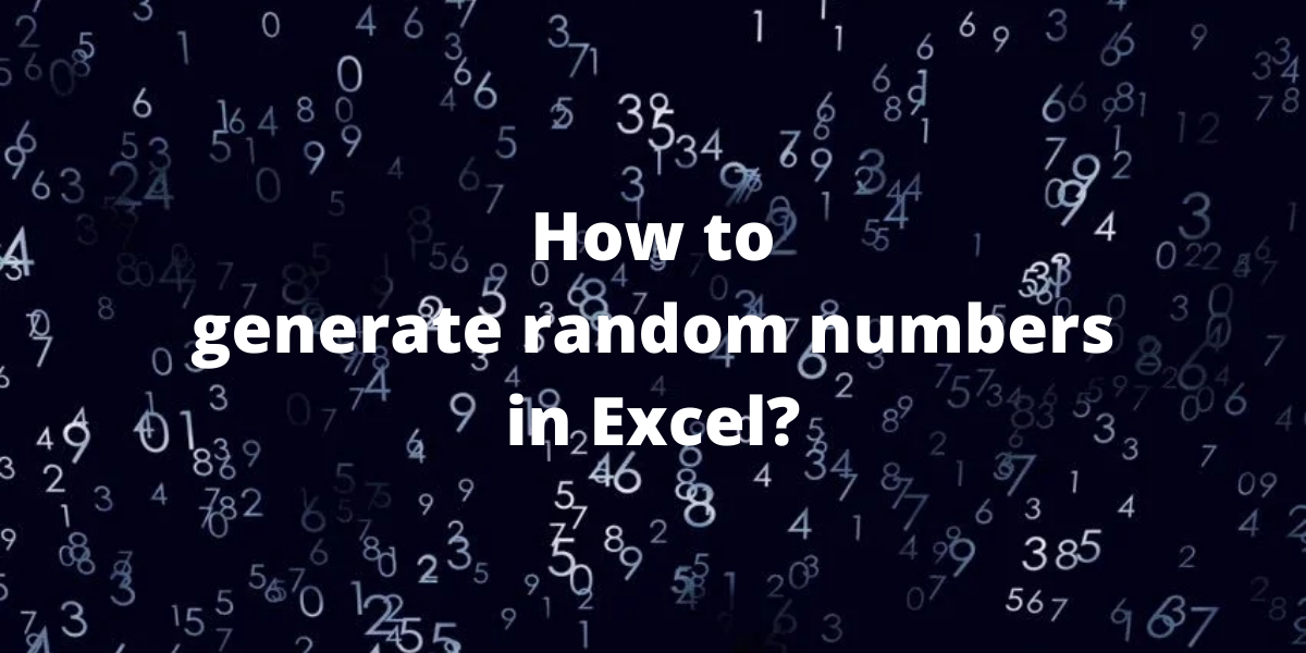 How To Generate Random Numbers In Excel Without Changing