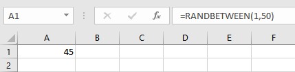 RANDBETWEEN single number