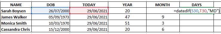 Calculating Age in Days