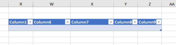 Cells with Table Formatting  create a form in Excel.