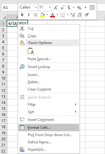 today's date in Excel