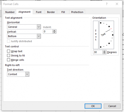 feature used to rotate text within a cell in excel