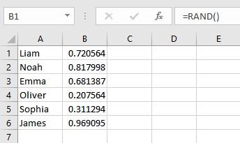 Randomize a List in Excel