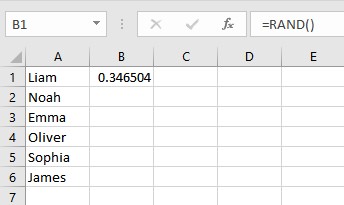 Randomize a List in Excel