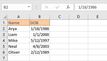 Sort Dates in Excel