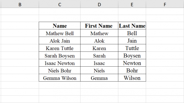 2 Methods to Separate First Name and Last Name in Excel - QuickExcel