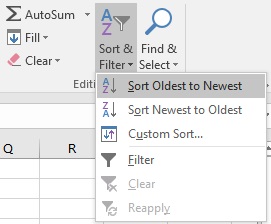 Sort Dates in Excel