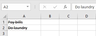 strikethrough format cells