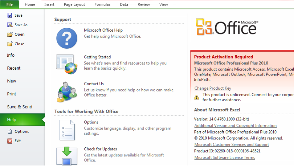 Excel 2010 Current Version 