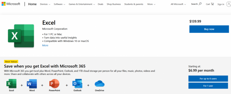 microsoft word excel buy