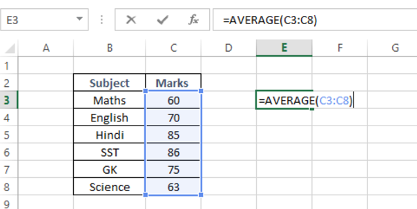 Calculate Average in Excel