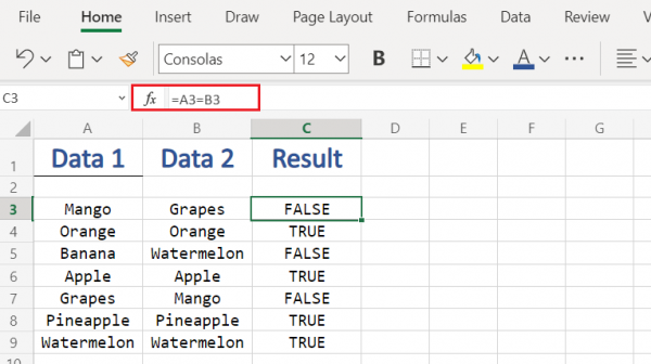 compare two columns in excel and highlight differences