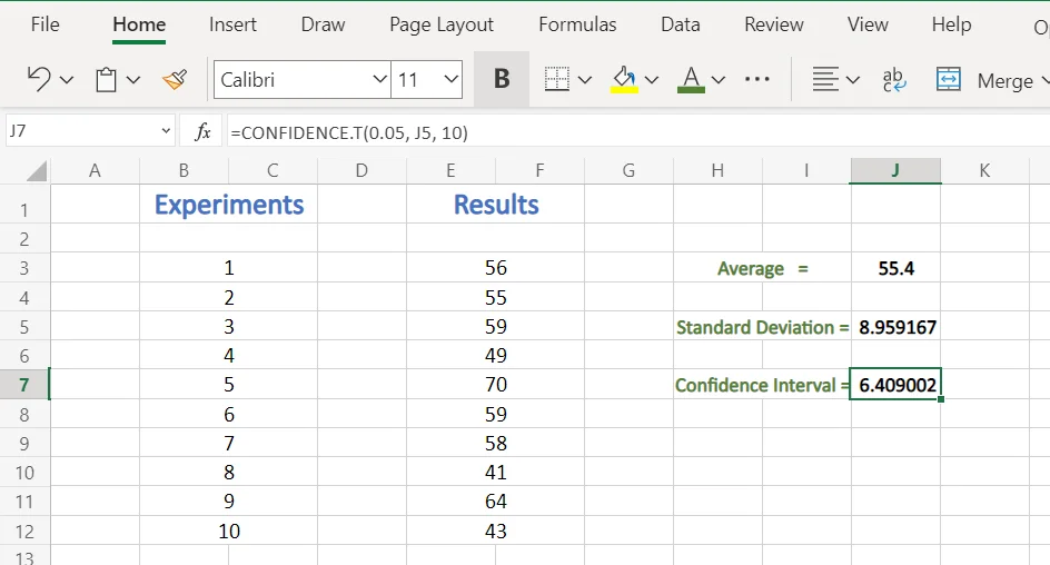 How to Calculate Confidence Interval in Excel? 7 Final Confidence Result in Excel