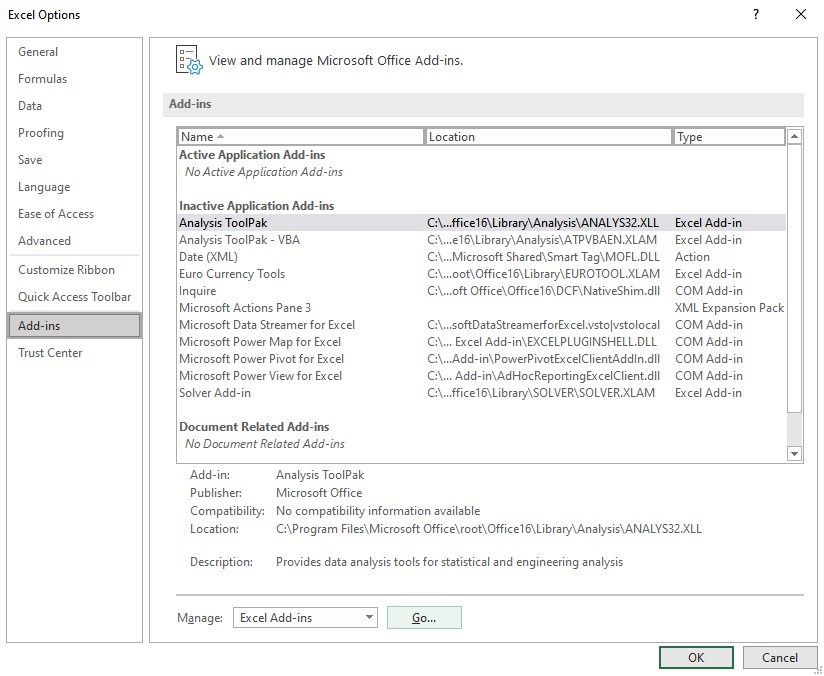 Excel Options 2