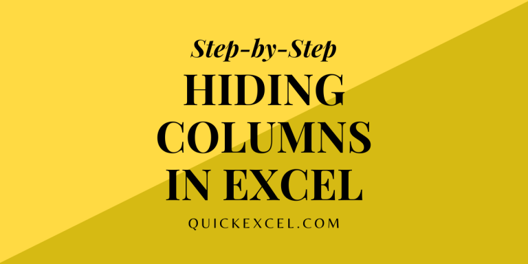 How to Hide and Unhide Columns in Excel? - QuickExcel