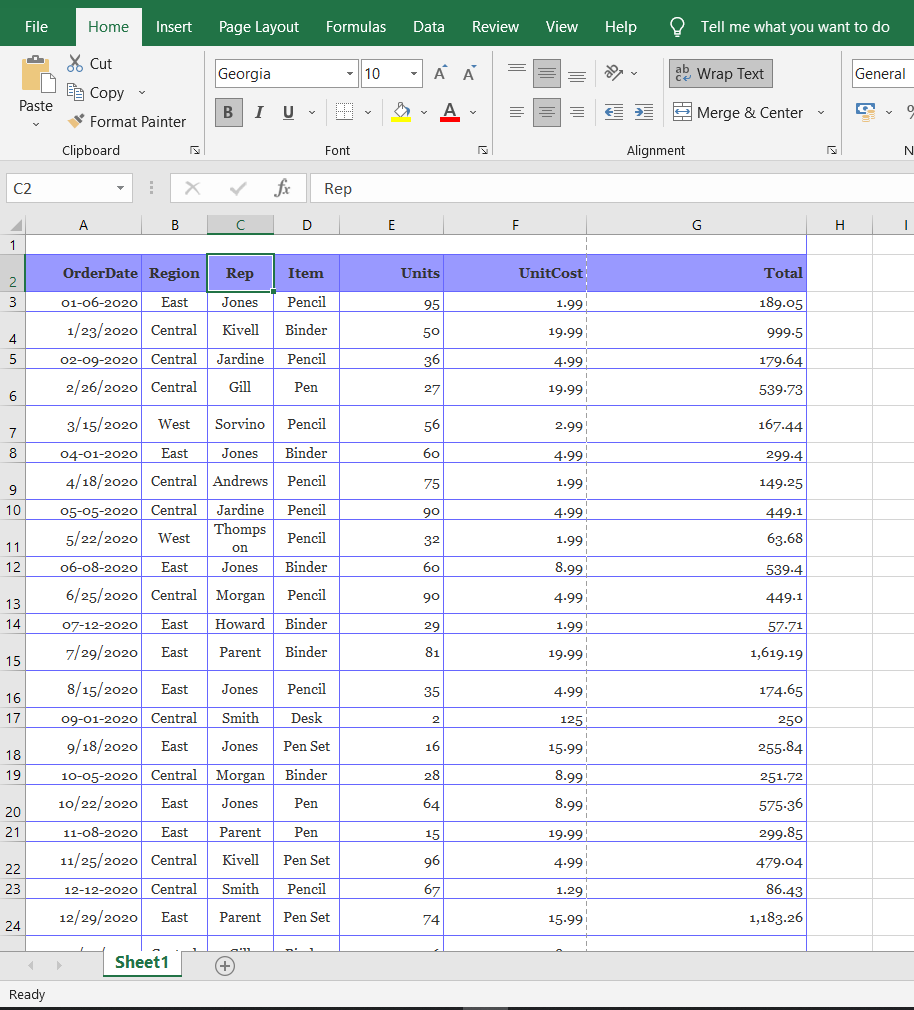 Print an Excel Spreadsheet