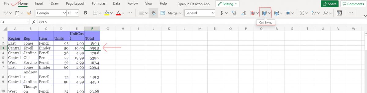 Highlight A Cell in Excel