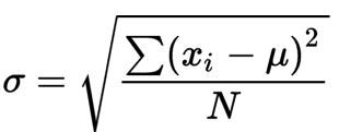 Standard Deviation (σ) formula
