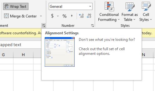 Alignment Settings Button