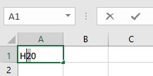 Subscript in Excel