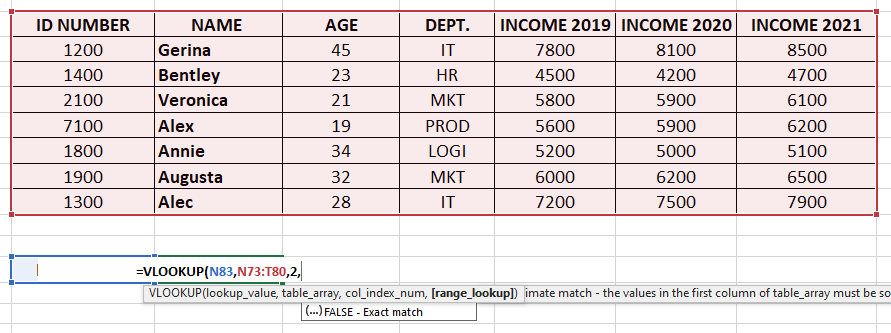 how to use vlookup in excel table