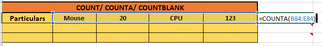 Count Functions in Excel