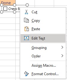 Add a Checkbox in Excel