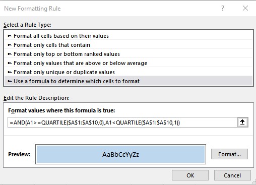 first quartile formula 1