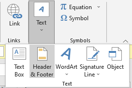 Header & Footer Button Headers and Footers in Excel