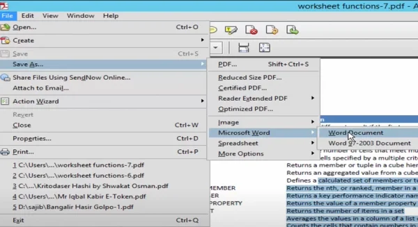 Excel data to PDF and PDF to word