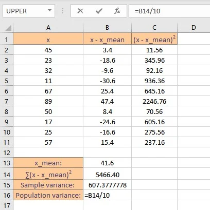 How to Calculate Variance in Excel? 18 pop variance formula