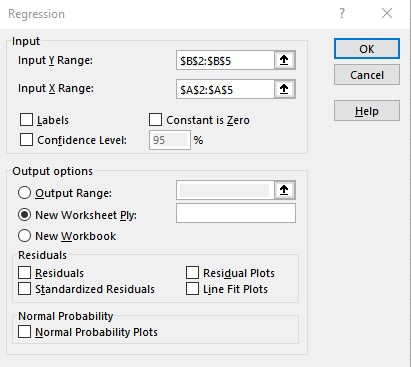 regression dialog