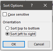 row sort