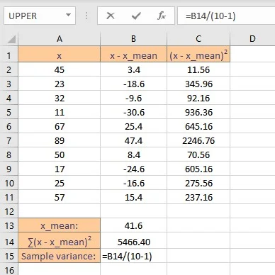 How to Calculate Variance in Excel? 16 sample variance formula