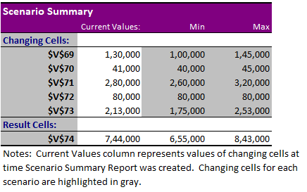 scenario summary