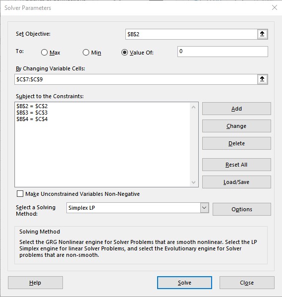 solver paramters