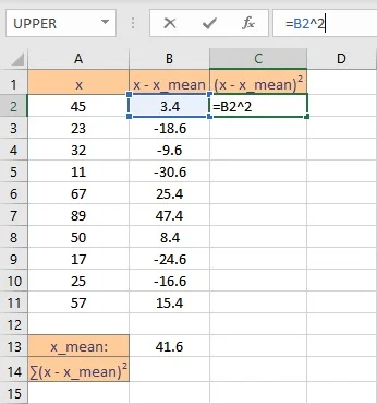 How to Calculate Variance in Excel? 11 square of deviation