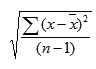 stdev.s formula