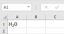 Subscript in Excel