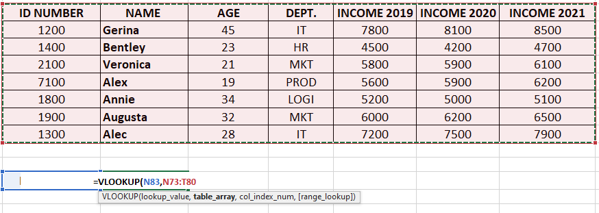 Table Array