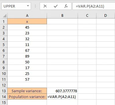 How to Calculate Variance in Excel? 22 variance by varp