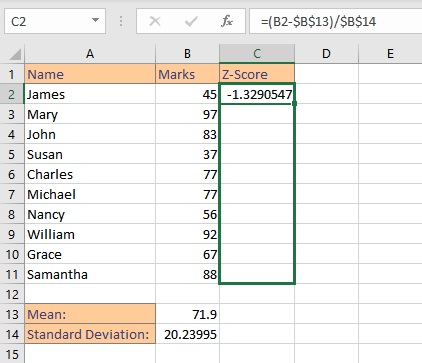 z score math formula copy