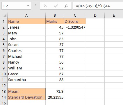 z score math single result