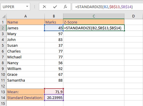 z score single formula