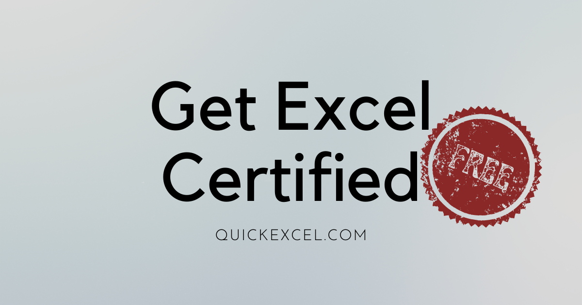 Get Excel Certified