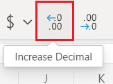 increase decimal precision in excel