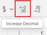 increase decimal precision in excel