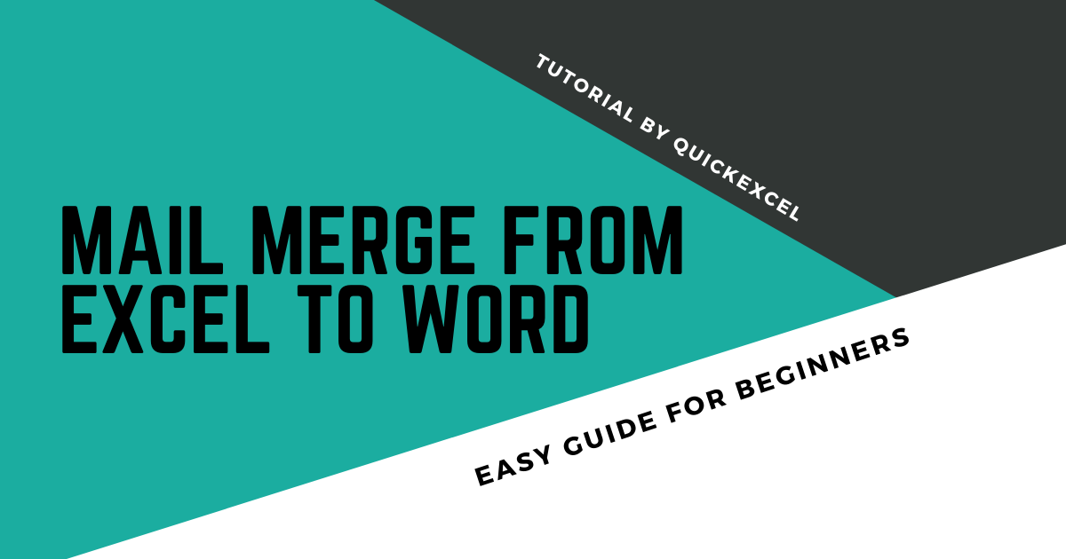 Mail Merge From Excel to Word