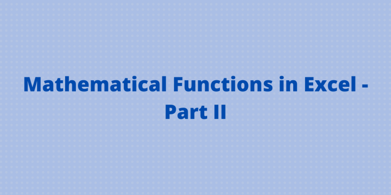 Mathematical Functions In Excel Part 2 Quickexcel 1994